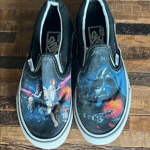 Vans Kids Star Wars Slip-On Sneakers - Black and Blue